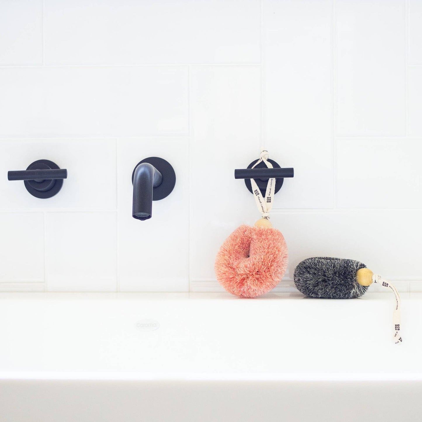 ECOMAX - pink Shower Puff Body Brushes - Handmade - All Natural