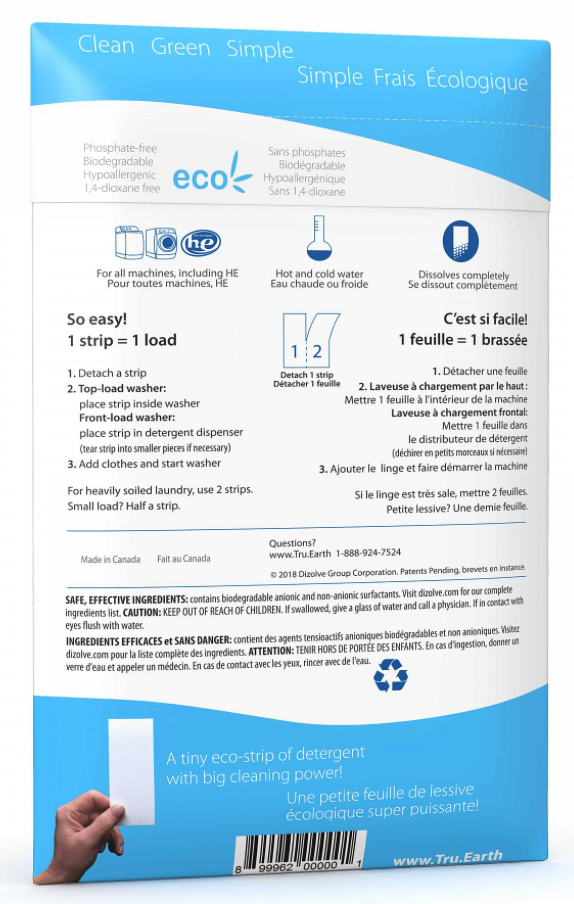 Tru Earth Laundry Detergent Strips Fresh Linen - 64 Loads