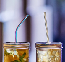 Stainless Steel Straws, Rainbow Stainless Steel Straws, Stainless Steel Straw Set, Planet Renu