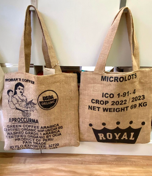 New Upcycled Coffee Bean Bag Totes