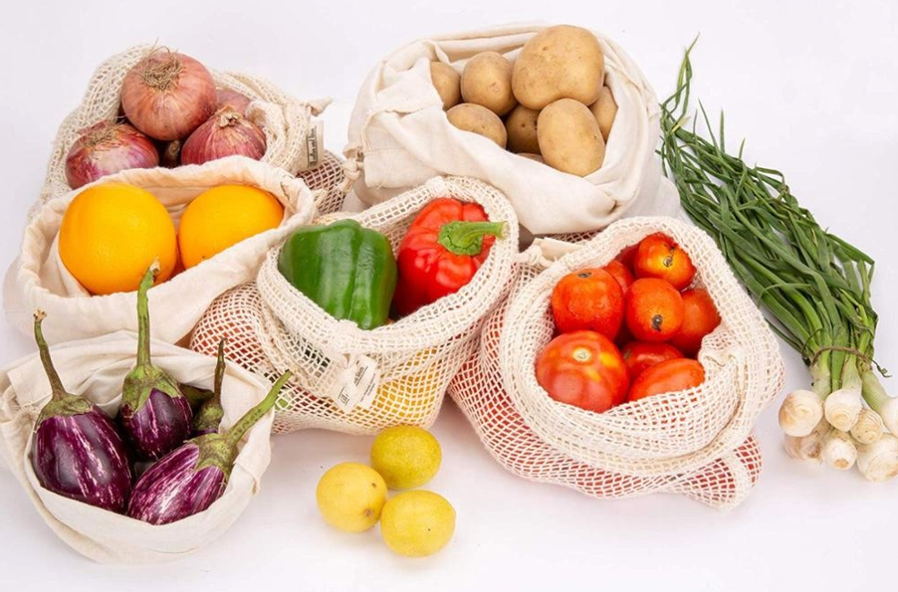 Reusable Cotton Produce Bags, Plastic Bag Alternative, Produce Bags, Shopping, Grocery Store, Farmer's Markets, Planet Renu