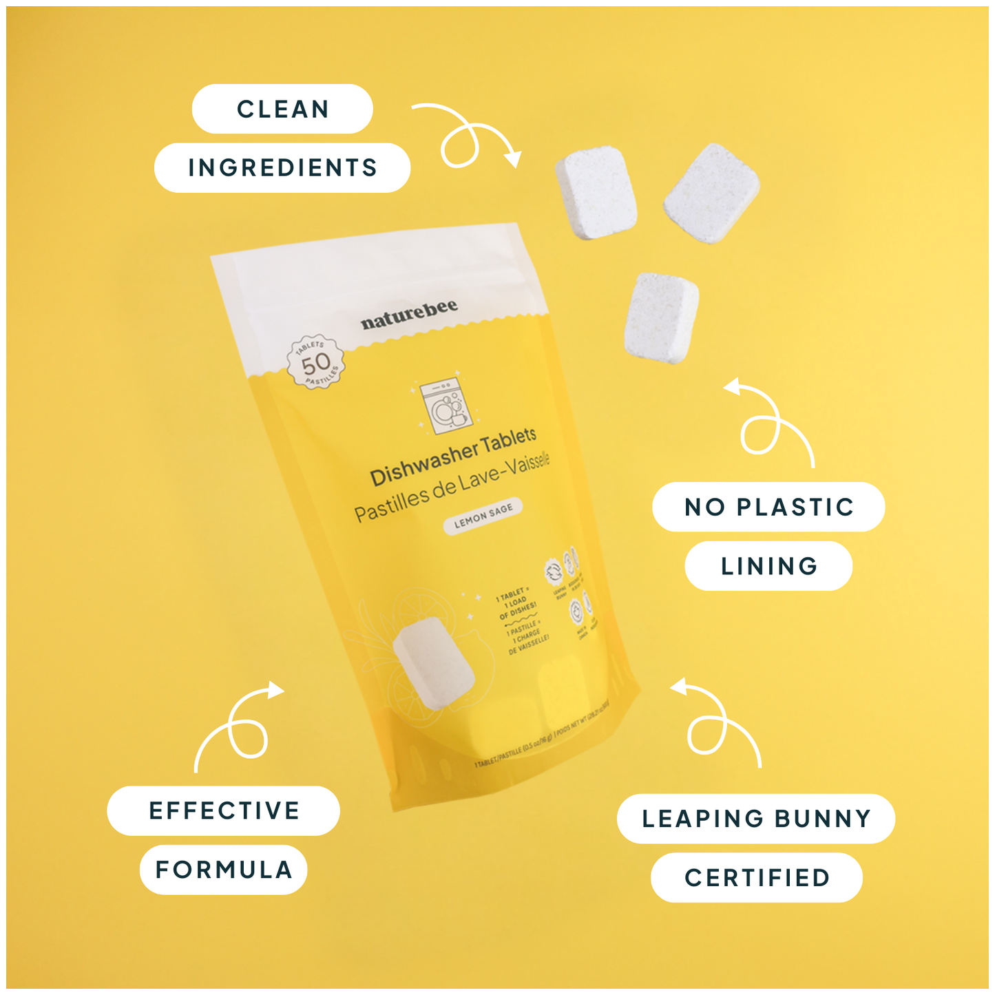 Dishwasher Pods - Tablets Lemon by Nature Bee