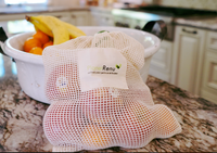 eco-friendly product, organic cotton reusable produce bag, zero waste, reusable bags