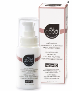 All Good SPF50 Anti-Aging Daily Mineral Sunscreen Facial Moisturizer