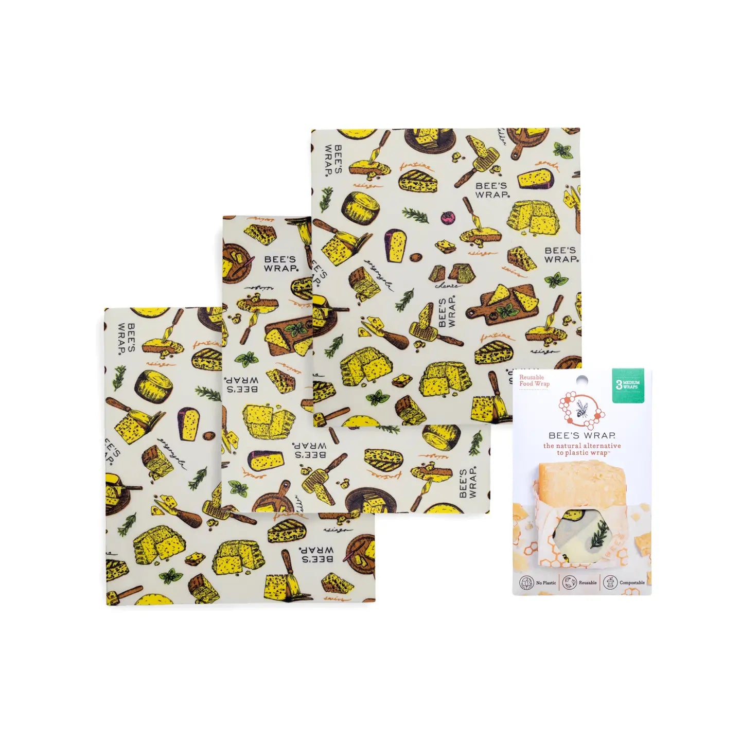 Bee's Wraps- ASSORTED SET OF 3 SIZES (S, M, L)