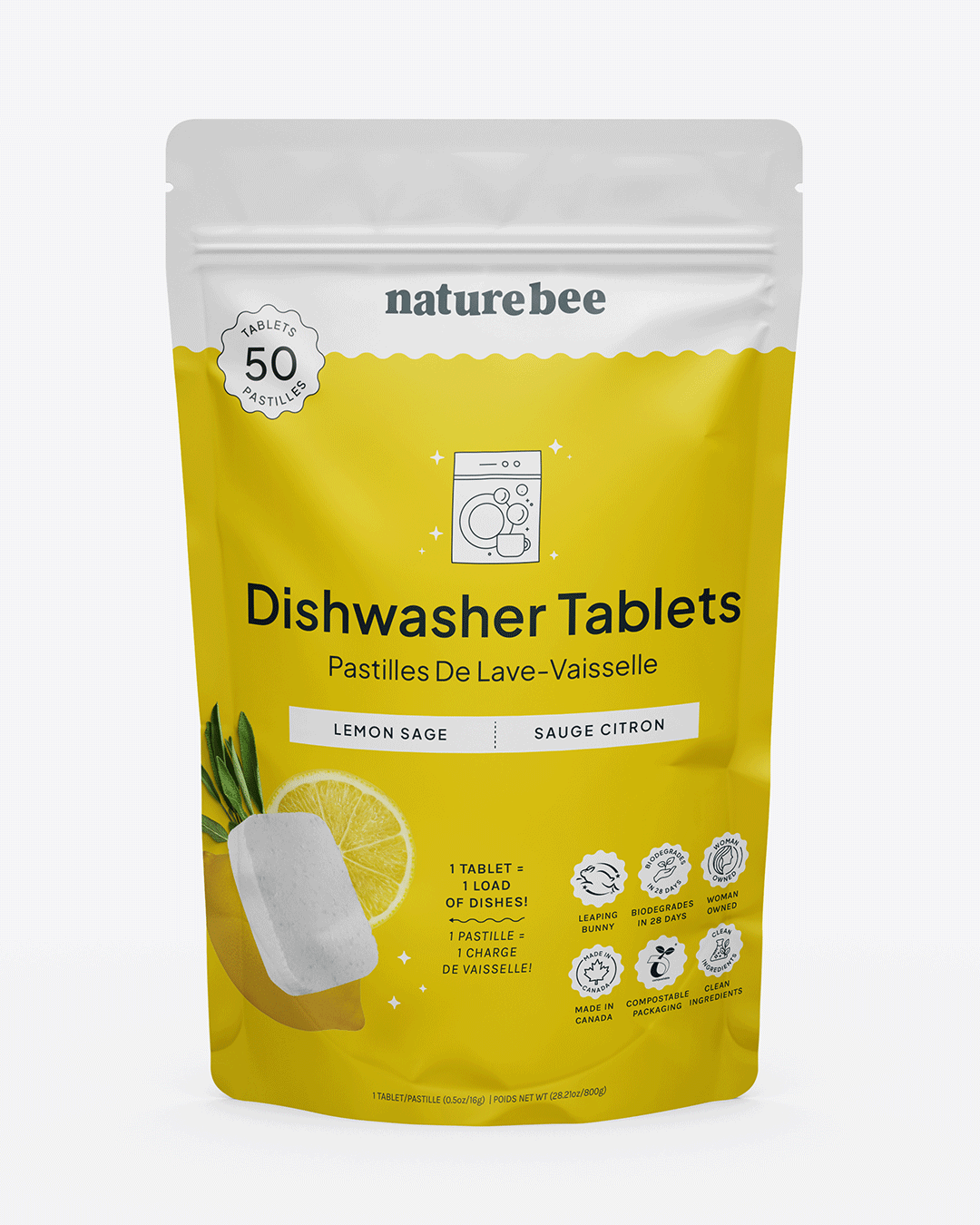 Dishwasher Pods - Tablets Lemon by Nature Bee