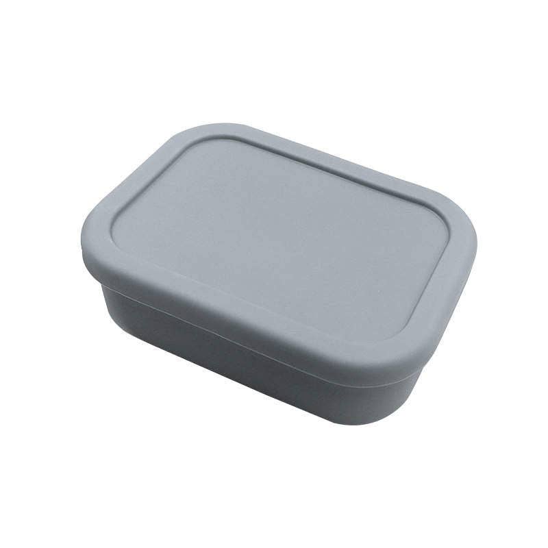 Bento Box Silicone Food Storage Container with Lid Gray