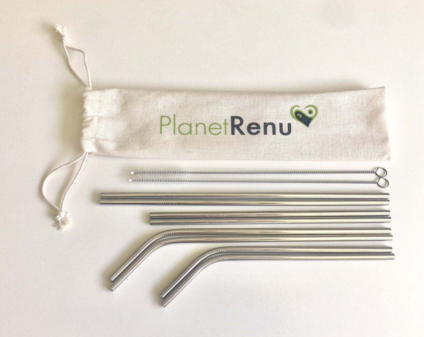 Stainless Steel Straws, Rainbow Stainless Steel Straws, Stainless Steel Straw Set, Planet Renu
