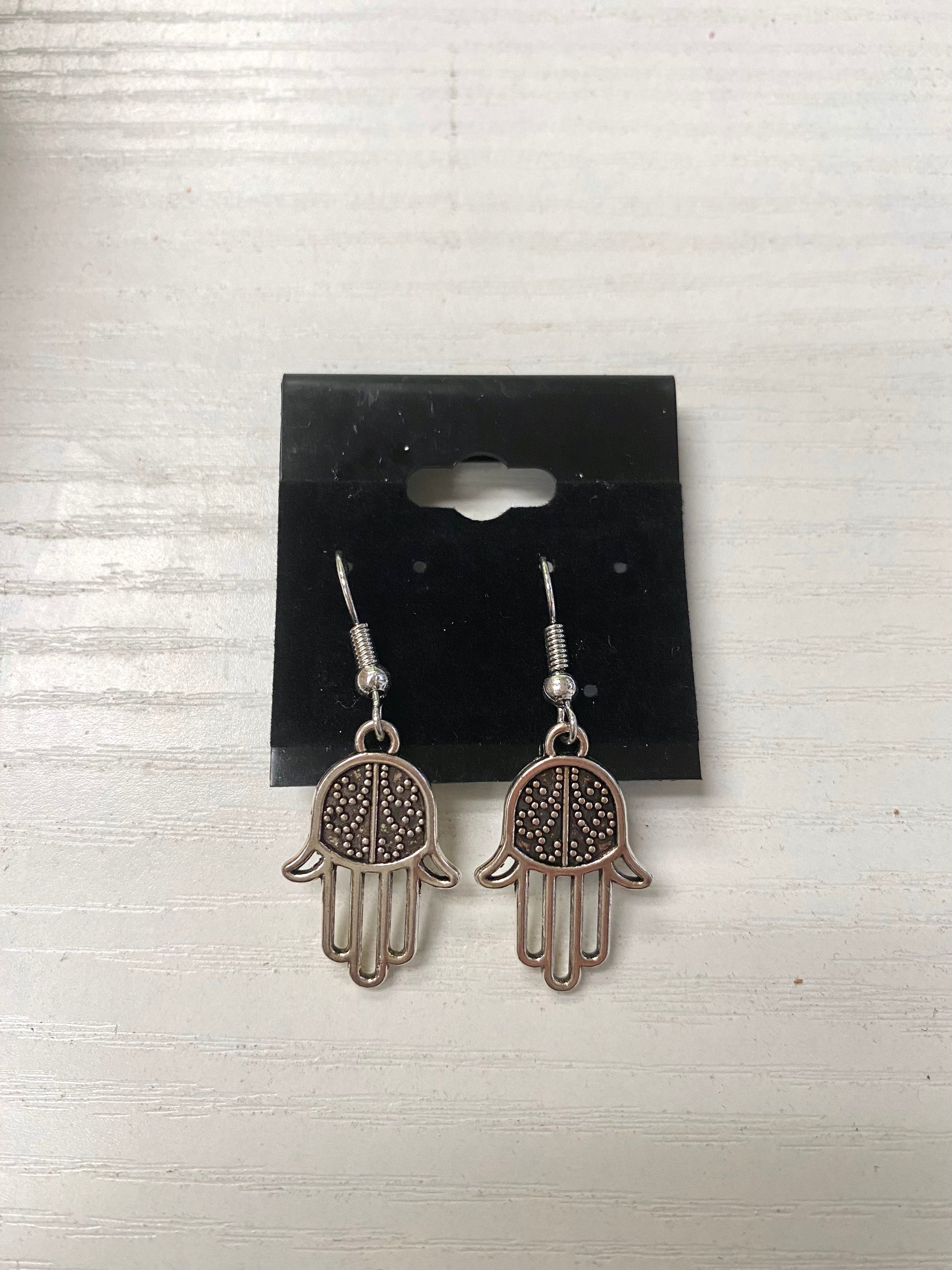 Silver Hamsa Earrings