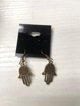 bronze hamsa earrings