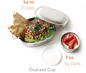 Ecolunchbox Food Storage Containers- Oval & Snack Cup, 3-in-1 Classic Set and ECOdipper