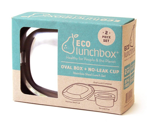 Ecolunchbox Food Storage Containers- Oval & Snack Cup, 3-in-1 Classic Set and ECOdipper