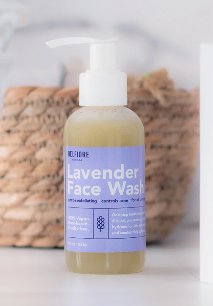 Natural, refillable lavender face wash