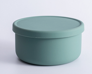 Silicone Food Storage Container bowl with Lid green Large