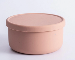 Silicone Food Storage Container bowl with Lid pink Large