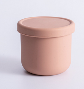 Silicone Food Storage Container bowl with Lid small pink