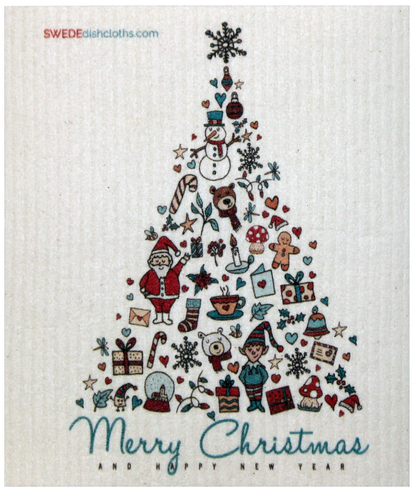 Christmas Tree Swede Dish Cloth Reusable Swedish dish cloths