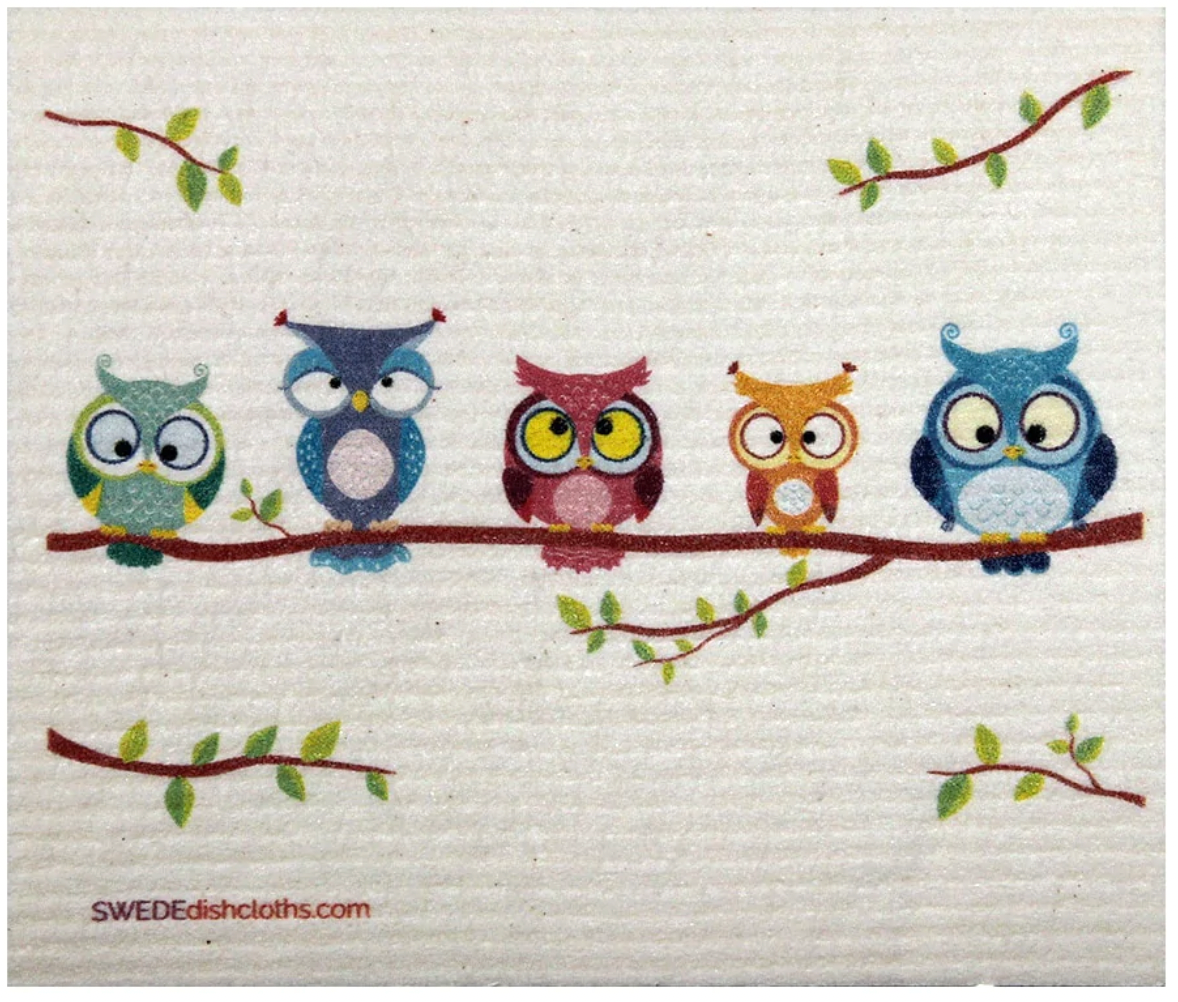 owls Swede Dish Cloth Reusable Swedish dish cloths