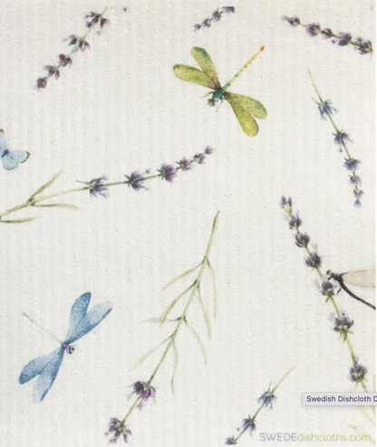 Dragonfly lavender Swede Dish Cloth Reusable Swedish dish cloths