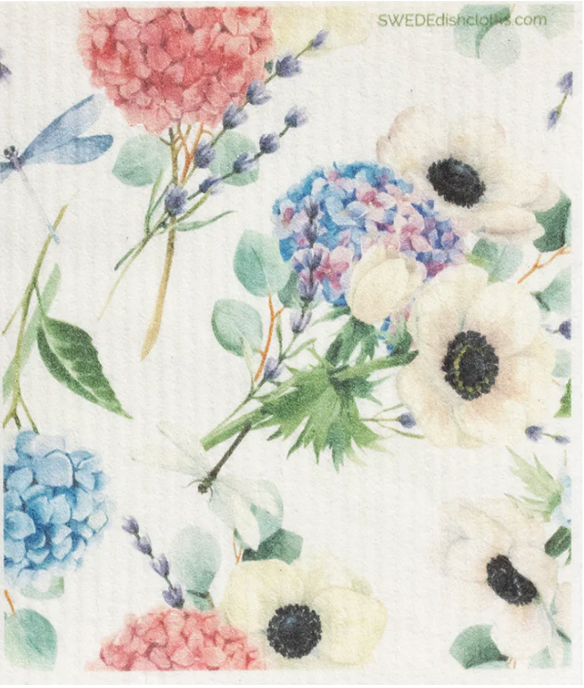 Dragonyfly hydrangea Swede Dish Cloth Reusable Swedish dish cloths