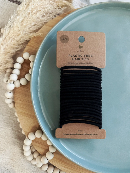 Biodegradable Black Plastic Free Hair Ties