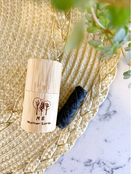 Vegan Biodegradable Floss in BAMBOO container- 50M