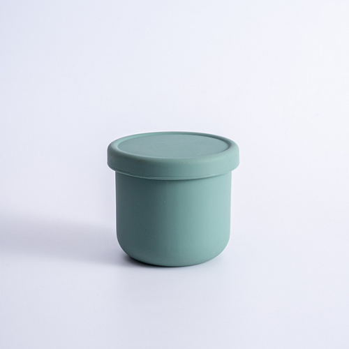 Silicone Food Storage Container bowl with Lid small green