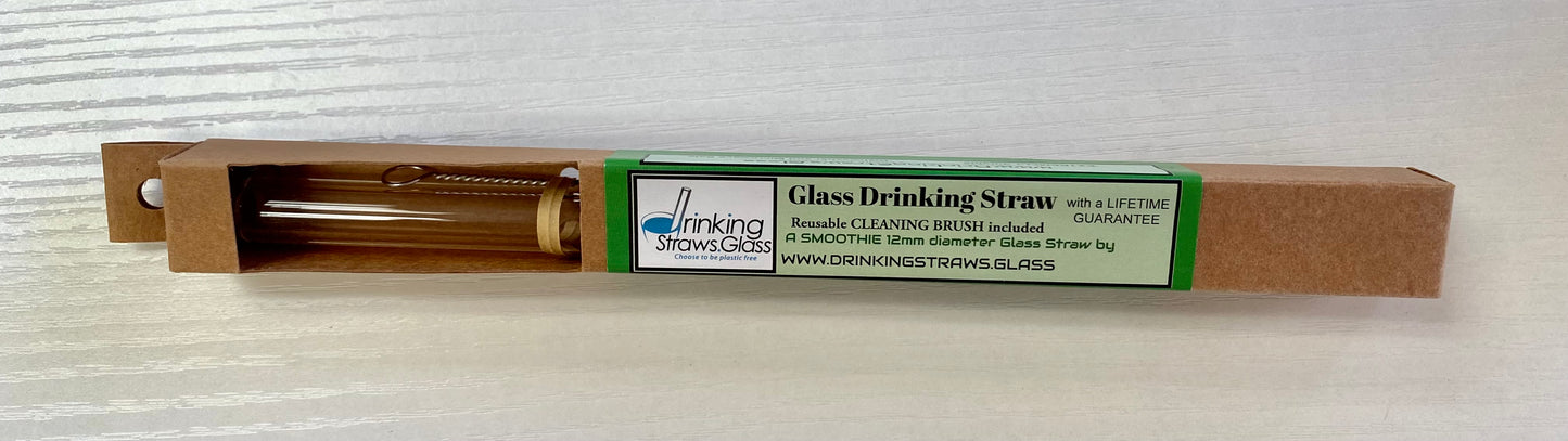 Glass drinking straw that's plastic free and zero waste from Planet Renu