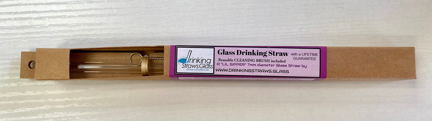 Glass drinking straw that's plastic free and zero waste from Planet Renu