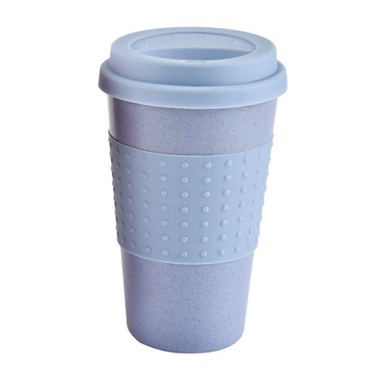 Wheat straw Reusable Drinking Mug with Silicone Lid