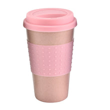 Wheat straw Reusable Drinking Mug with Silicone Lid